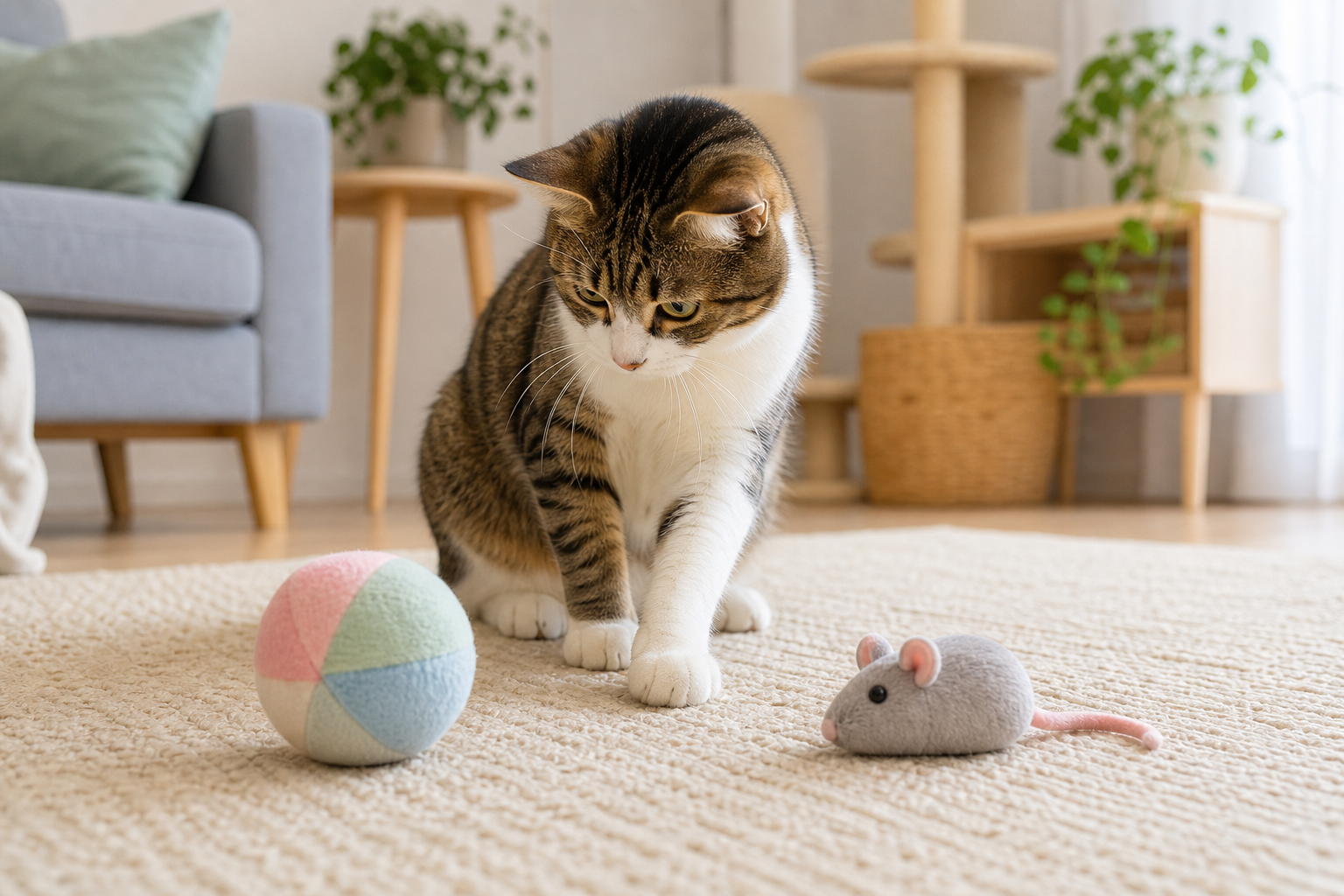 balles ou souris pour chat - illustration MonChatJoue