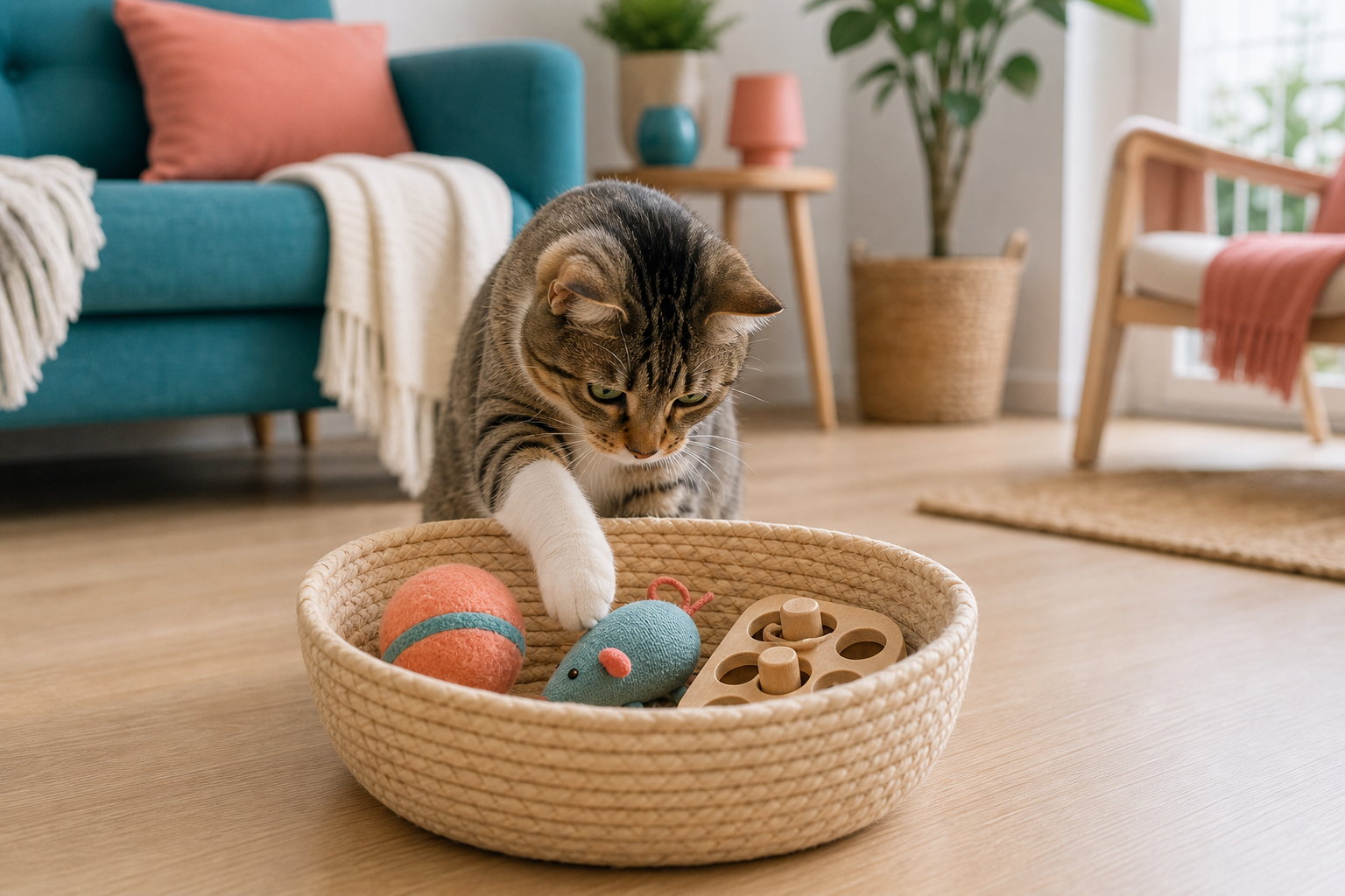 jouet à mâcher chat - illustration MonChatJoue