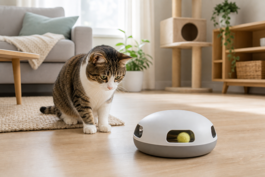 jouet automatique chat - illustration MonChatJoue