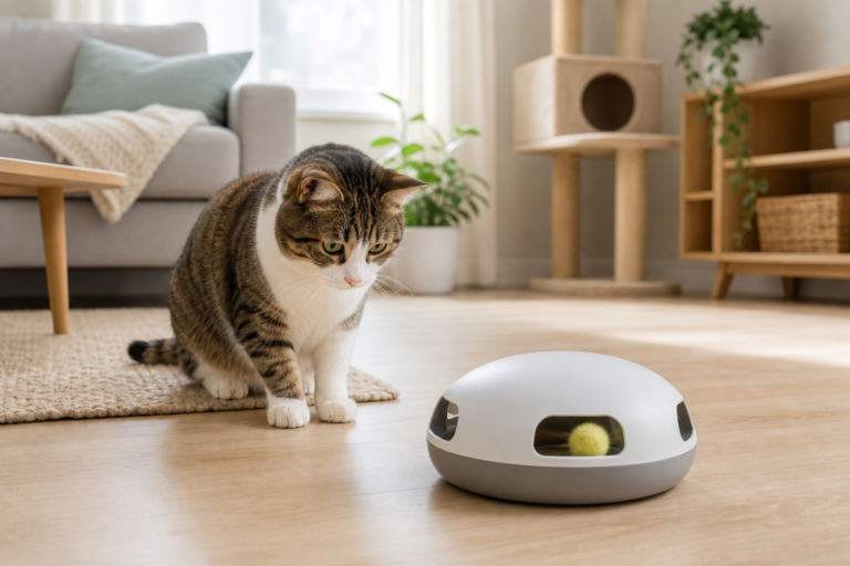 jouet automatique chat - illustration MonChatJoue