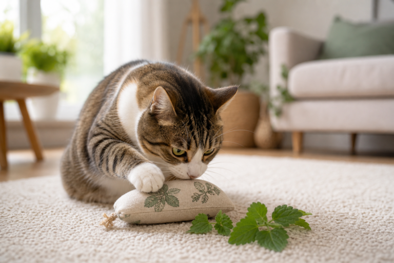 jouets à la cataire pour chat - illustration MonChatJoue