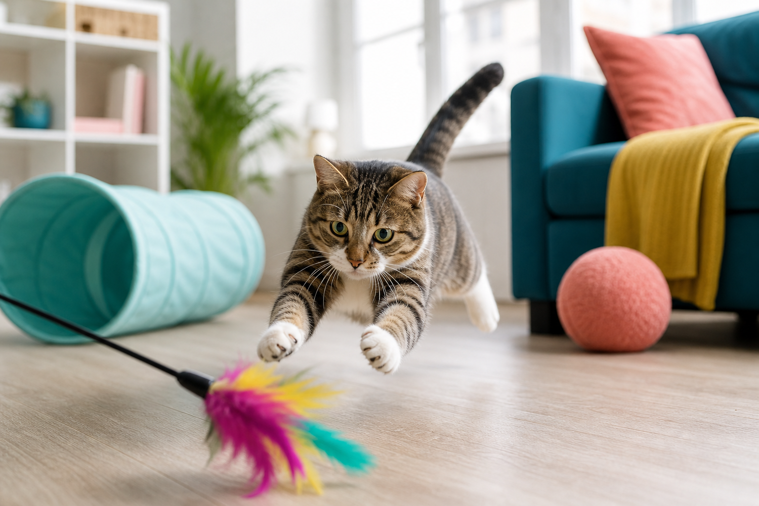 jouets pour chat hyperactif - illustration MonChatJoue