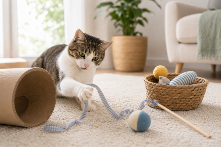 jouets pour chat à petit budget - illustration MonChatJoue