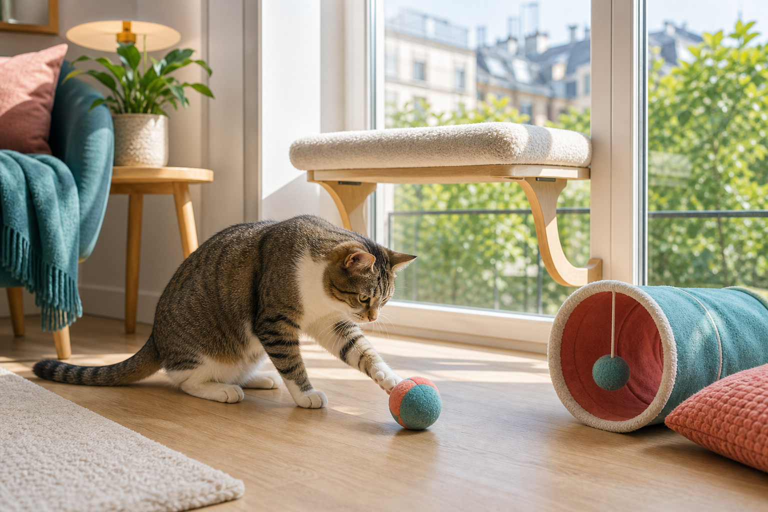 jouets chat temps de pluie - illustration MonChatJoue
