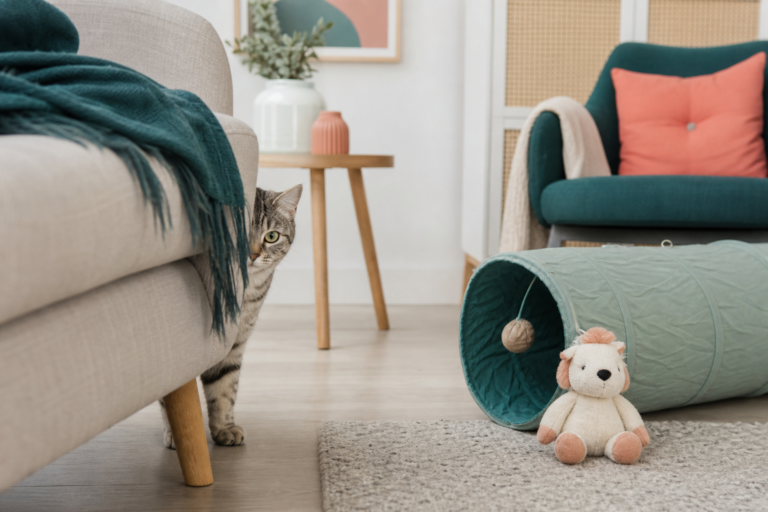 jouets pour chat timide - illustration MonChatJoue