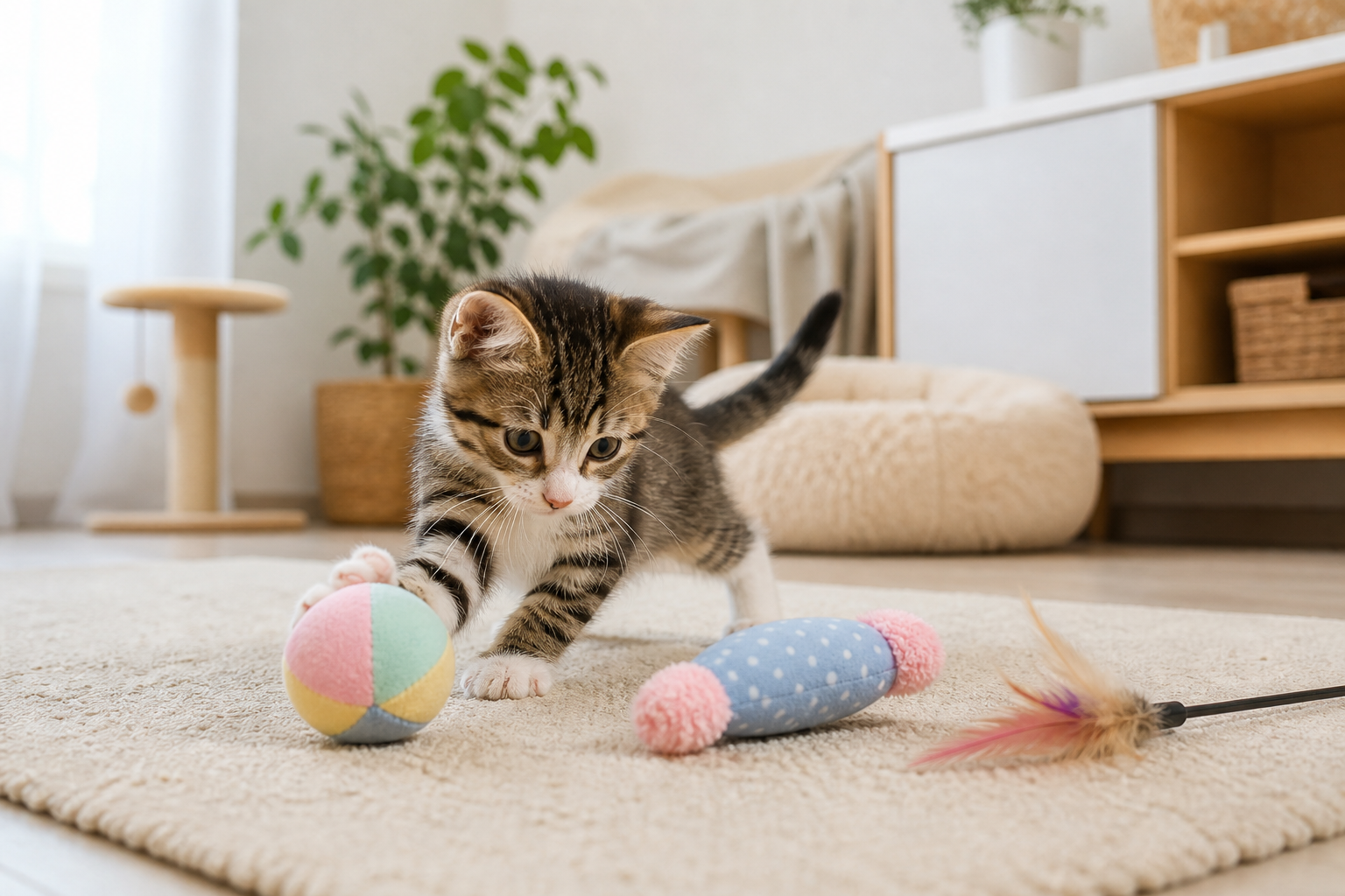 jouets pour chaton - illustration MonChatJoue