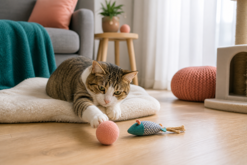 matières jouets chat - illustration MonChatJoue