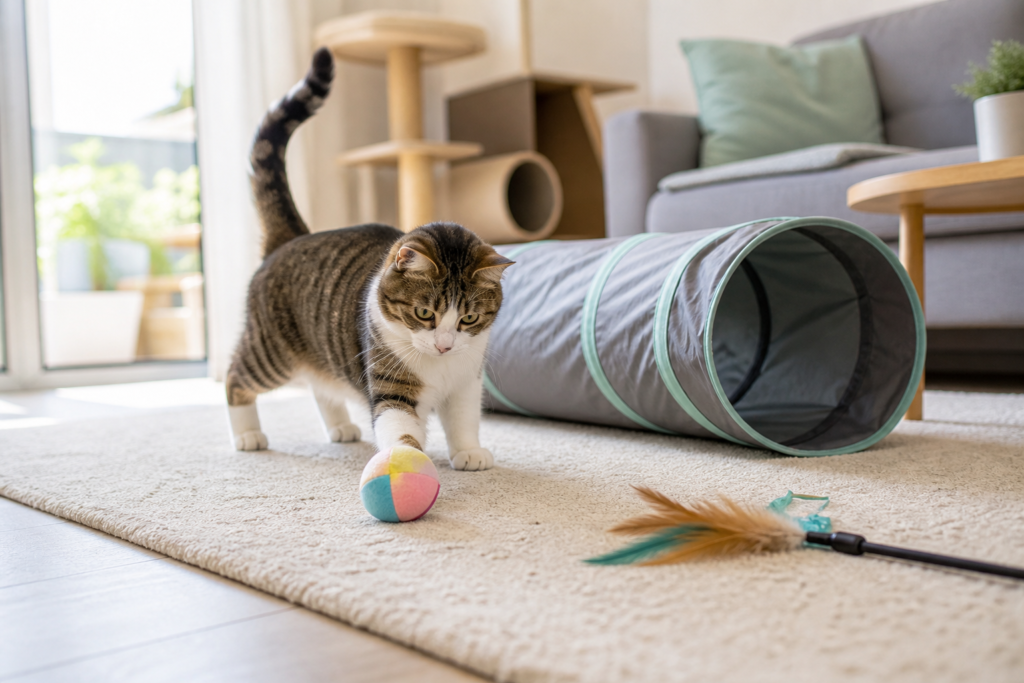occuper un chat d'appartement - illustration MonChatJoue