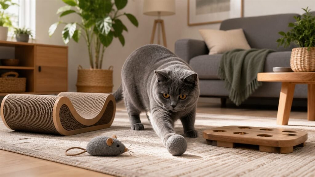 chartreux présentation caractère entretien jeux - illustration MonChatJoue