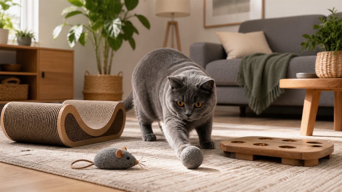 chartreux présentation caractère entretien jeux - illustration MonChatJoue