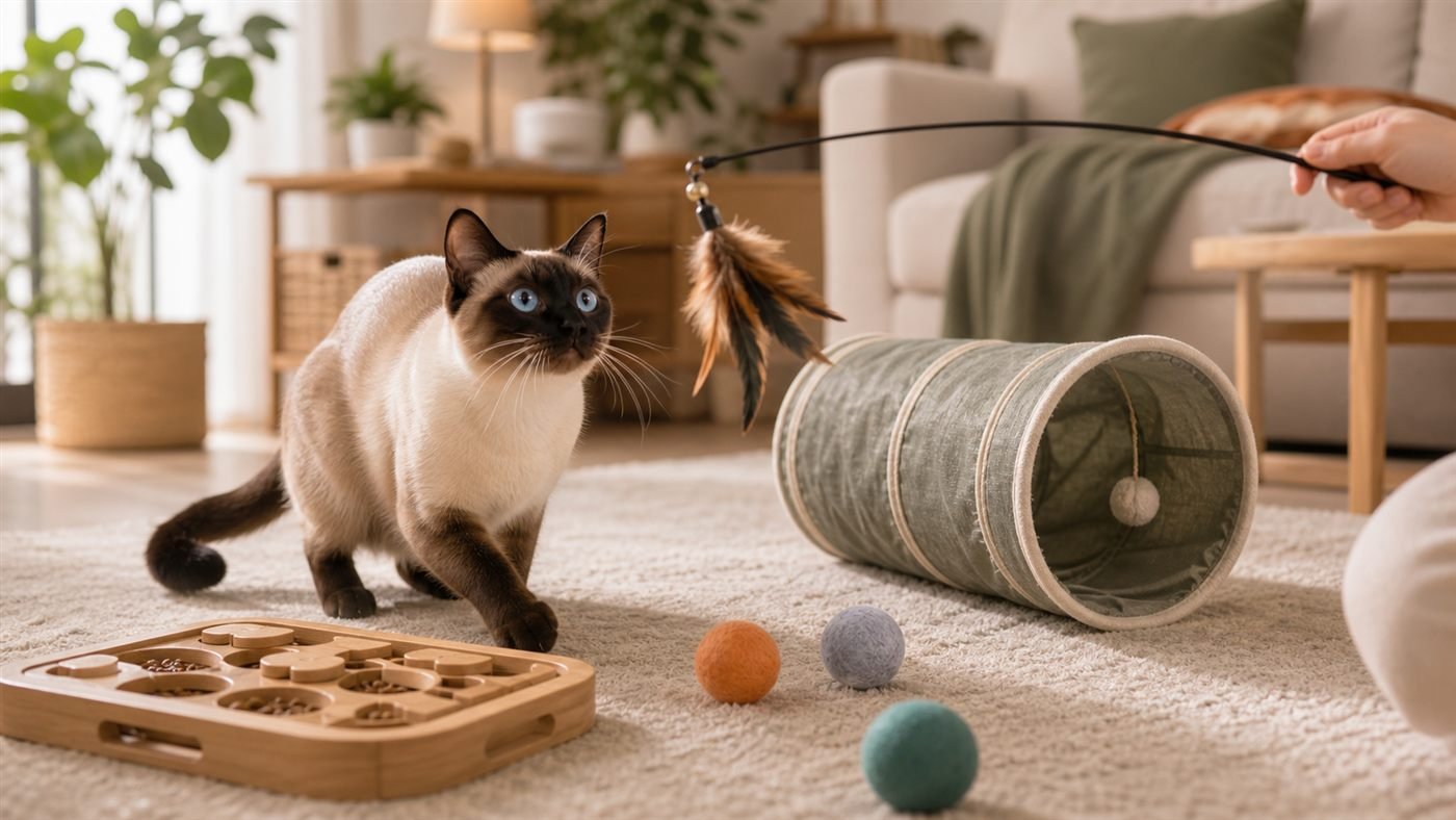 siamois présentation caractère entretien jeux - illustration MonChatJoue