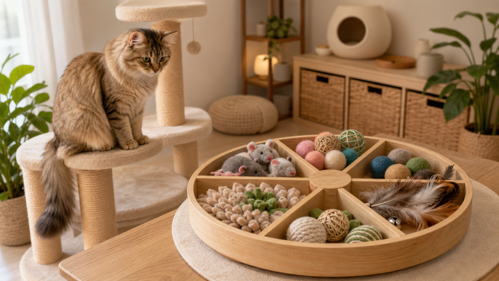 chat se lasse vite jouets - illustration MonChatJoue