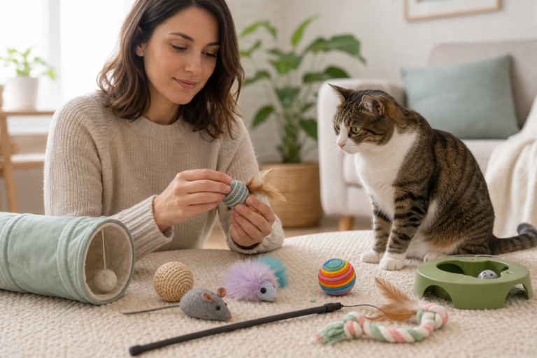 sécurité jouets chat - illustration MonChatJoue