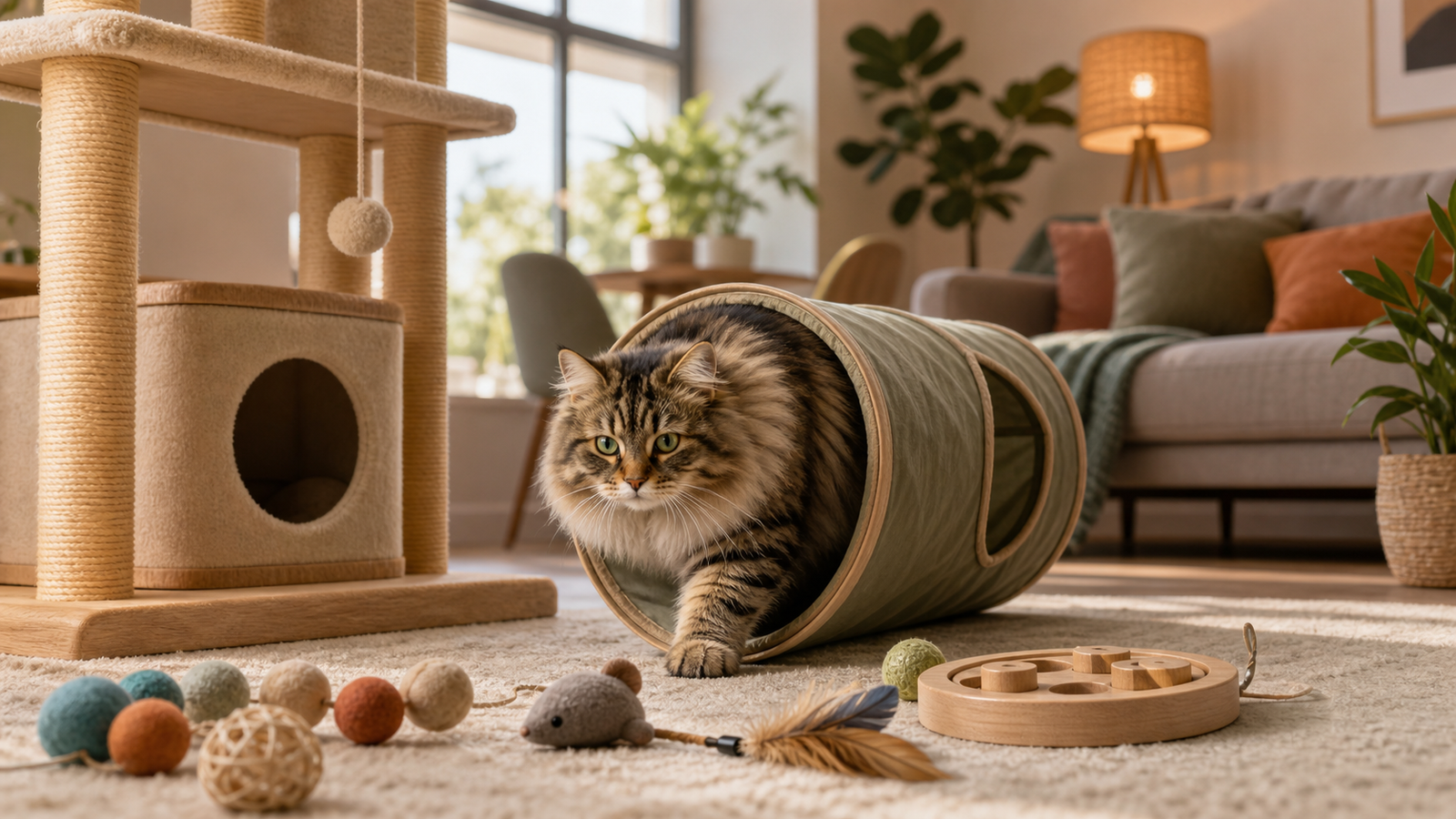 sibérien chat joueur jouets - illustration MonChatJoue