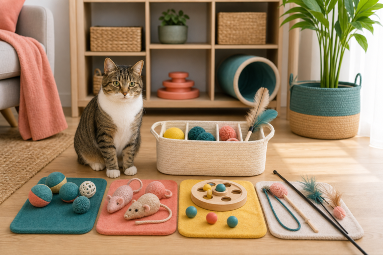 souris en tissu chat - illustration MonChatJoue